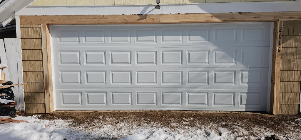 a custom framing project that may alter the expected width of a single garage door.
