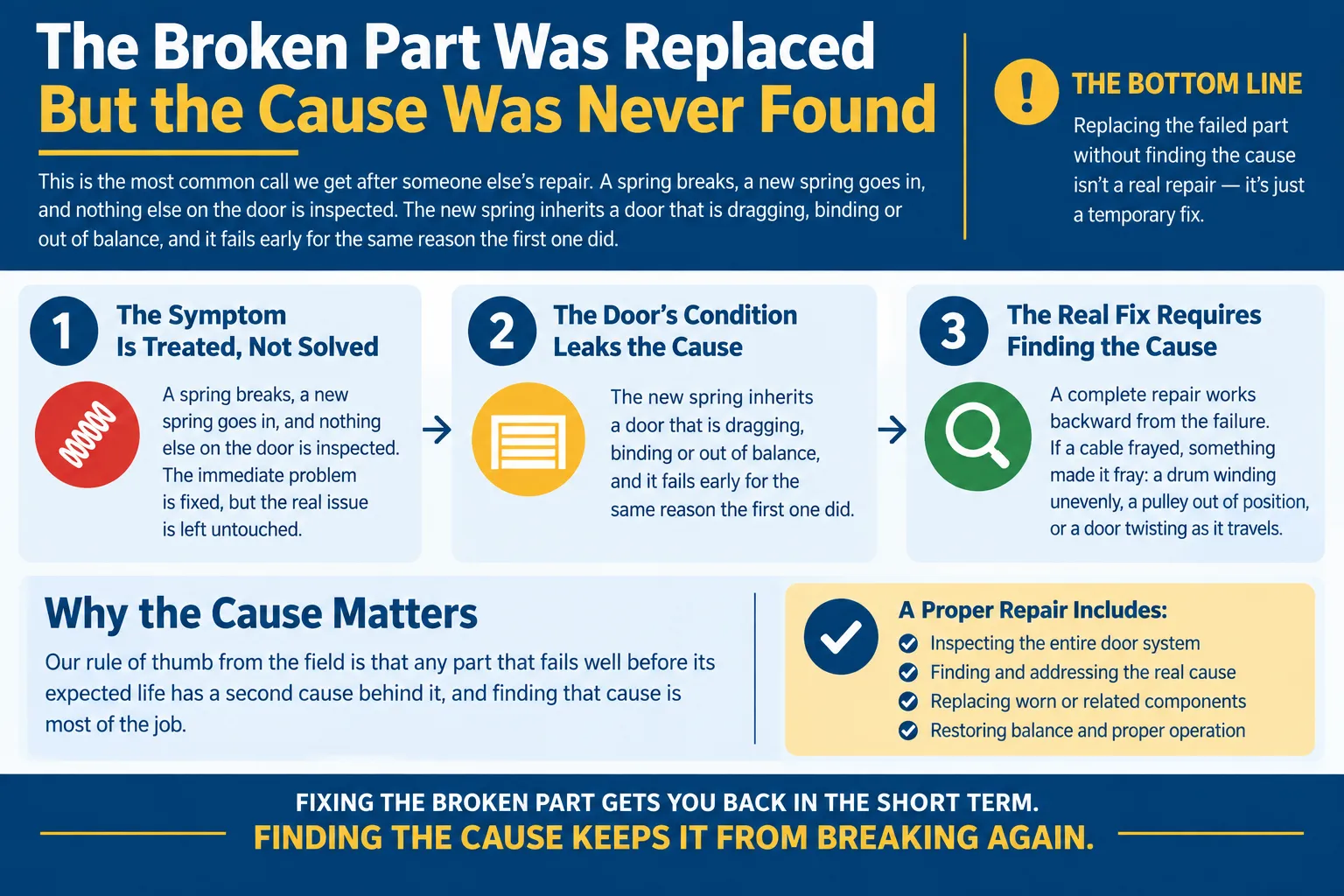 1. The broken part was replaced but the cause was never found